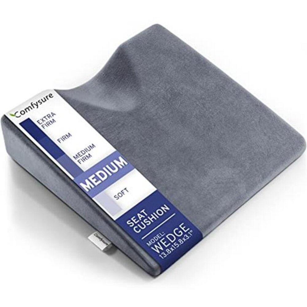 Wedge Seat Cushion Memory Foam Tailbone Pain Relief Office Car Chair Support